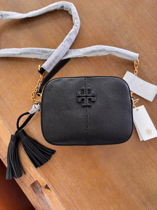 NWT Tory Burch McGraw Camera Bag Crossbody Bag Black - Picture 2 of 12